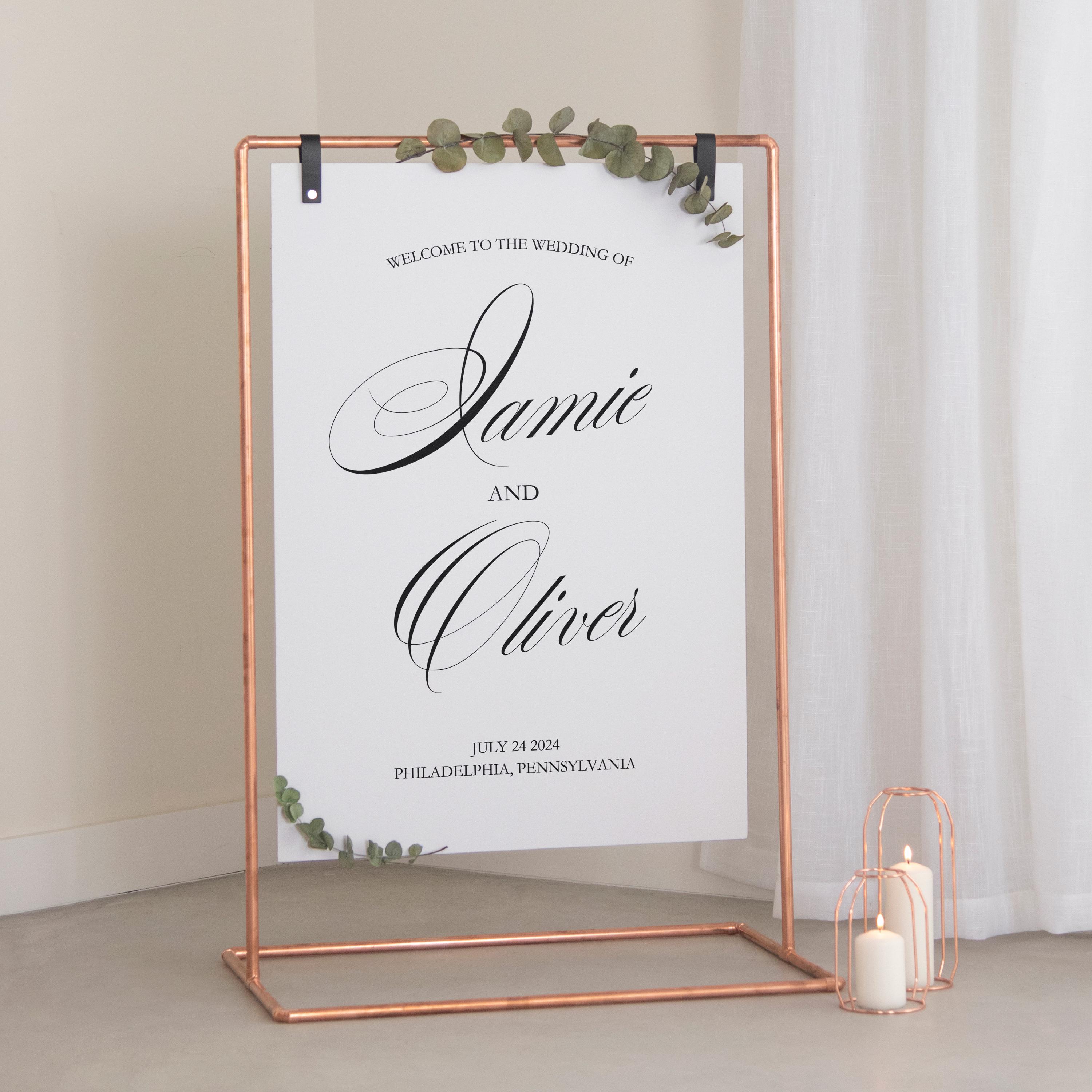Editable Wedding Welcome Sign Template: Modern Canva Design (digital ...