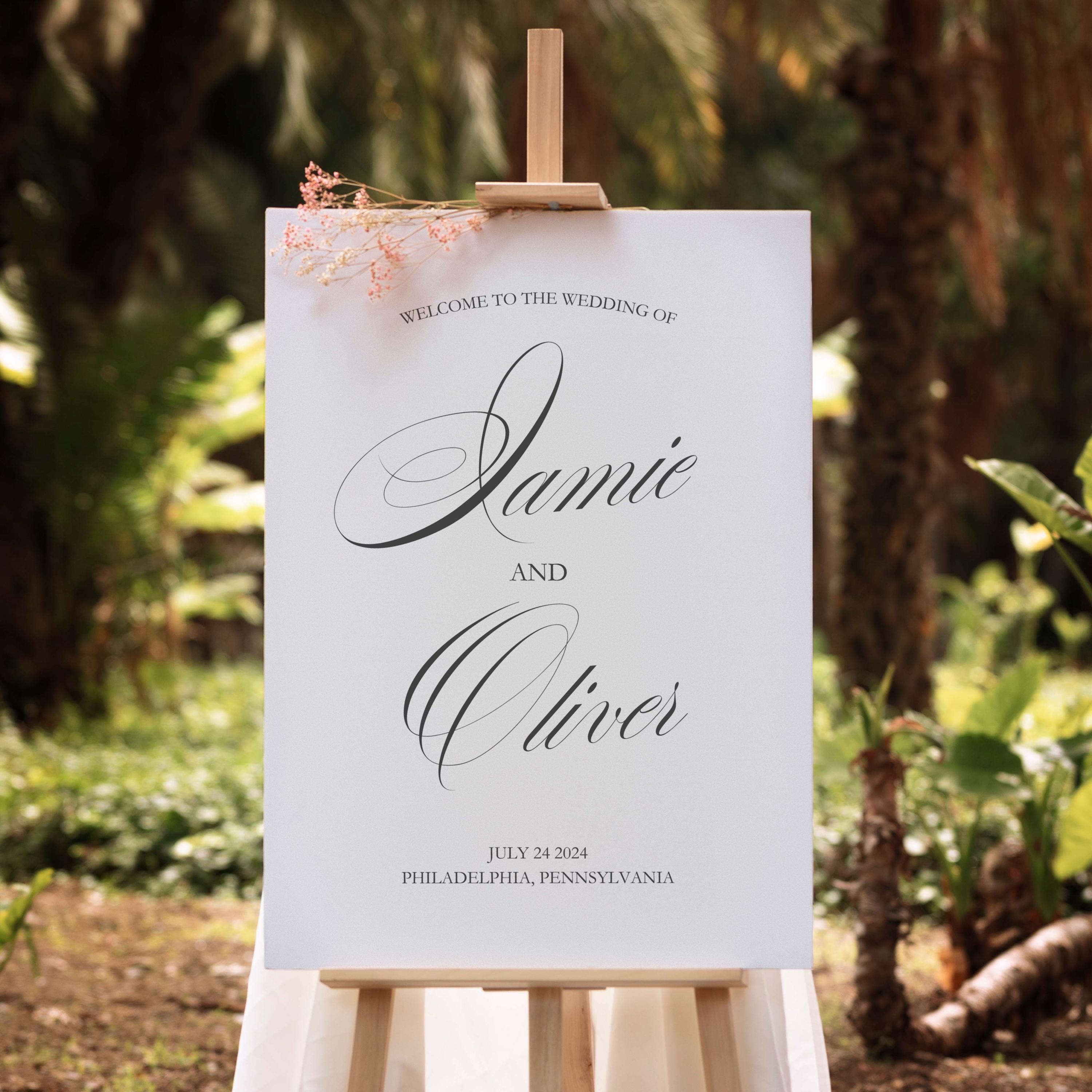 Editable Wedding Welcome Sign Template: Modern Canva Design (digital ...