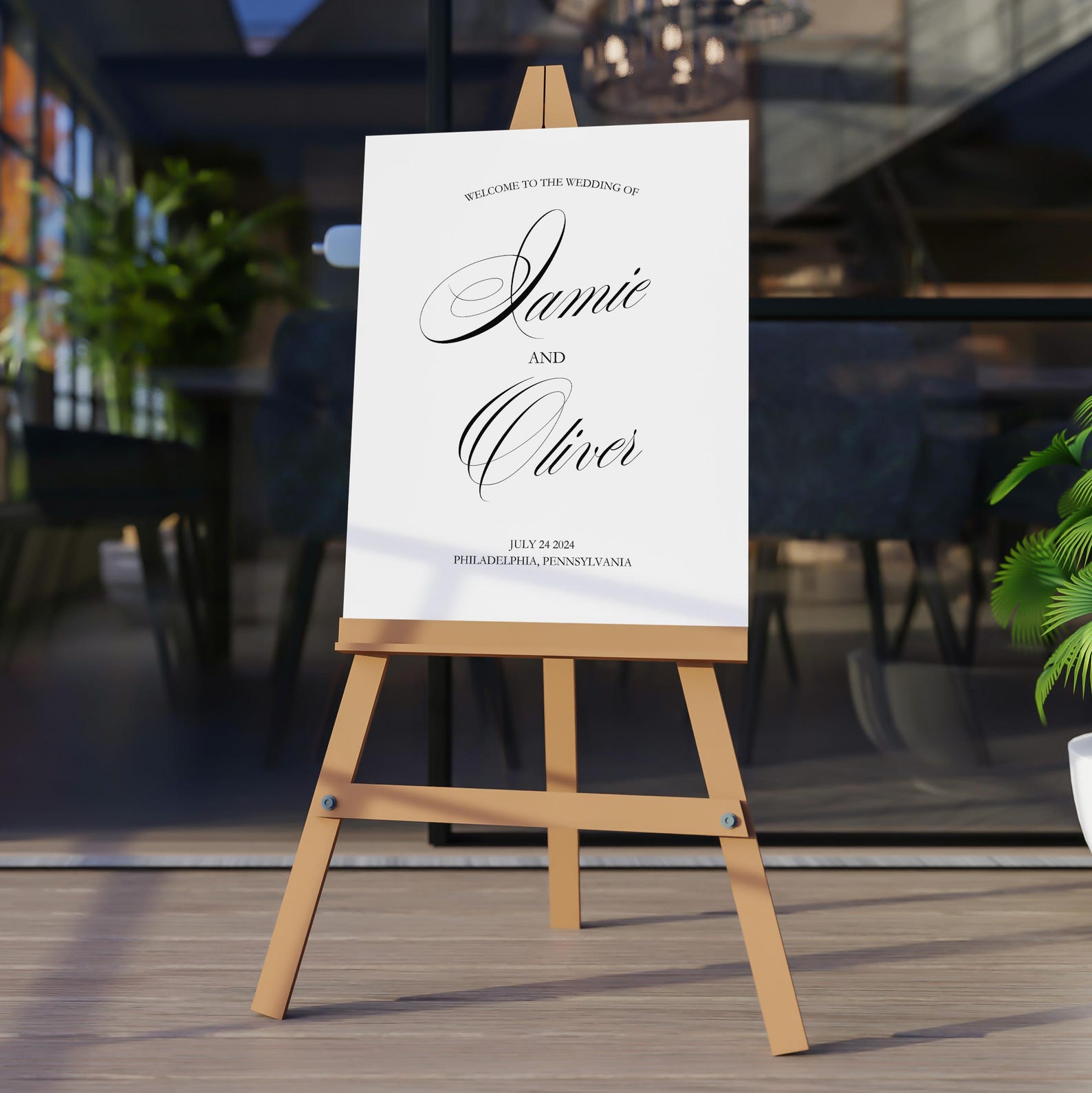 Editable Wedding Welcome Sign Template: Modern Canva Design (digital ...