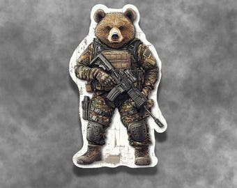 Tactical SWAT Bear Vinyl Sticker - Military Operator Decal