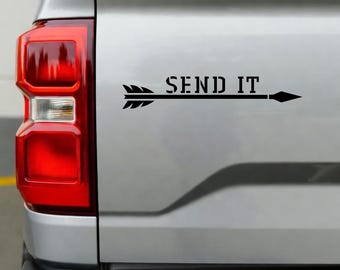SEND IT Arrow Vinyl Decal – Funny Car/Truck Off-Road Sticker