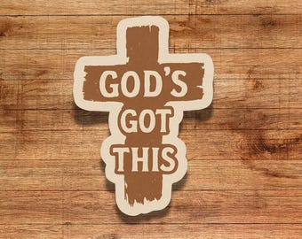 Rustic Cross Sticker: God's Got This Vinyl Decal - Christian Gift