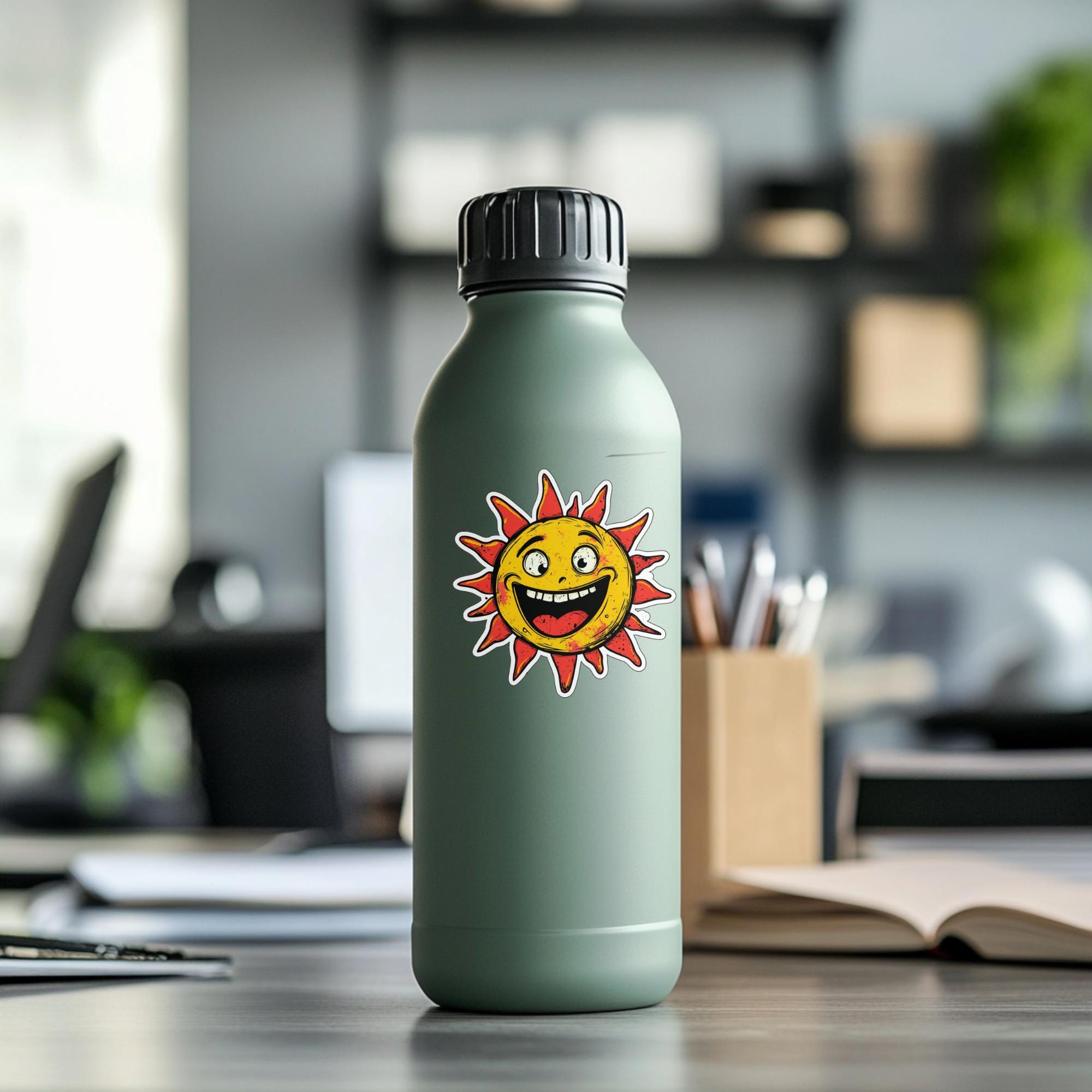 Sun Face Fun Sticker Funny Sun Face Sticker Pack: Retro Weatherproof Vinyl Stickers - Etsy