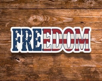 American Flag Freedom Sticker: Patriotic Vinyl Decal, Waterproof USA Stars & Stripes