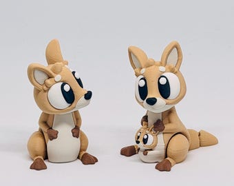 3D Printed Articulated Kangaroo Toy | PLA Fidget Animal Figurine