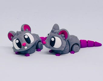 3D Printed Articulated Rat | PLA Flexi Fidget Rat