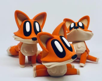 Articulated 3D Printed Fox Fidget - BlobLab Sensory Fox