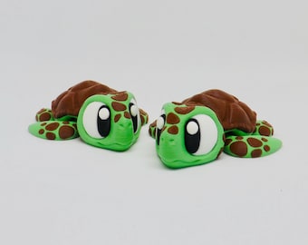 3D Printed Flexi Sea Turtle Fidget Pet: Articulated Sensory