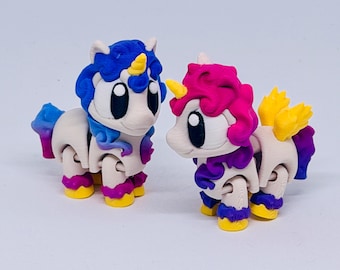 3D Printed Articulated Unicorn | Sensory Flexi Fidget Unicorn