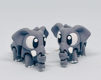 3D Printed Articulated Elephant | Sensory Flexi Fidget Elephant