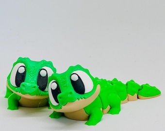 3D Printed Crocodile: Articulating Sensory Figurine | Flexi Crocodile