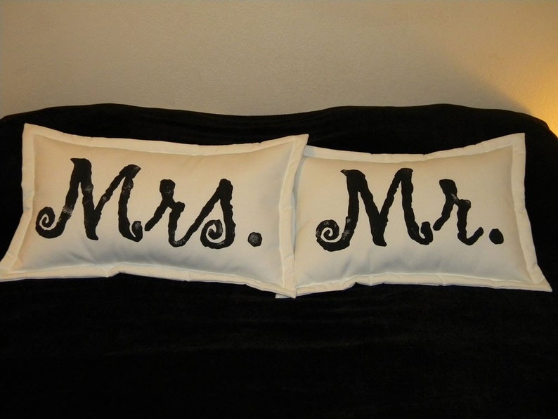 Mr. & Mrs. pillows wedding bridal shower Valentine bride groom Etsy