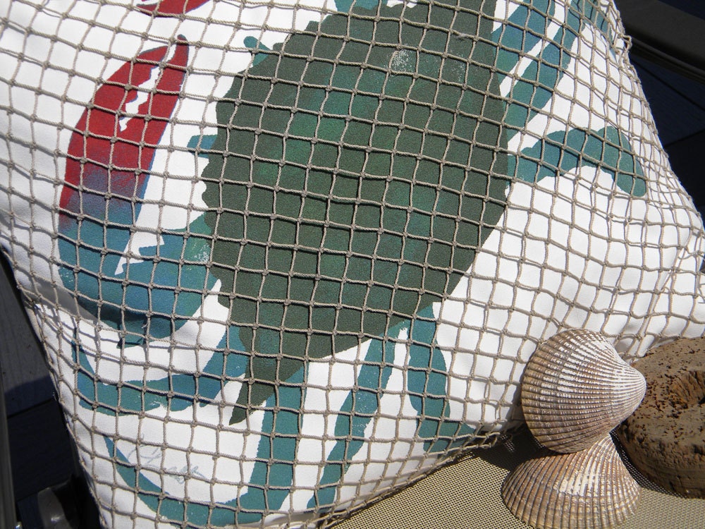 Outdoor pillow netted blue crab ships tomorrow 20 Etsy