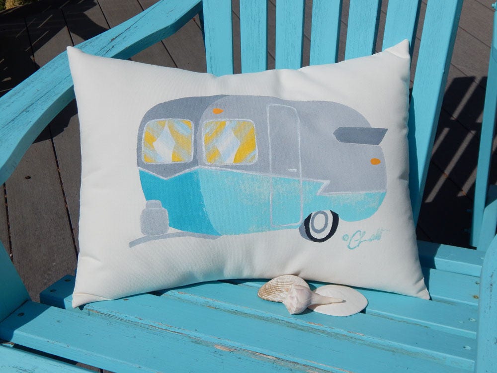Outdoor pillow TRAVEL TRAILER camper canned ham camping Etsy