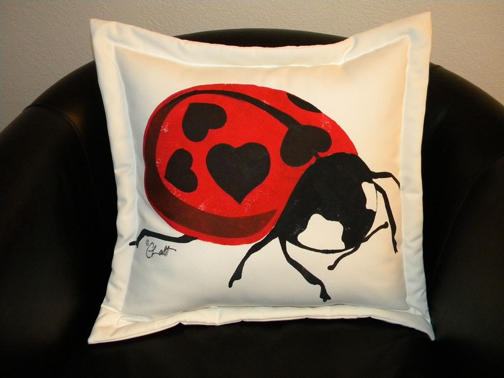 Outdoor pillow Valentine Edition Ladybird Beetle 20 Etsy