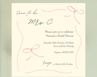 Convite de laço desenhado à mão