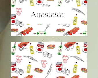 Cartão de lugar dupla face Mercato