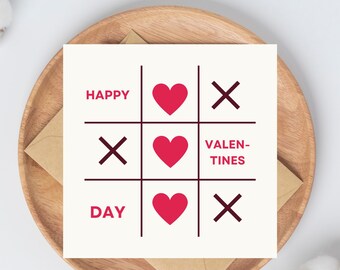 Cartão de Dia dos Namorados Noughts and Crosses