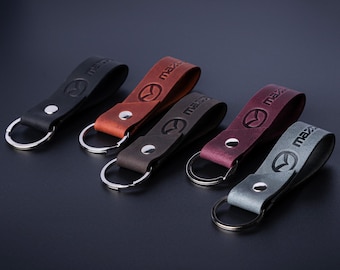 Leather keyring suitable for mazda exclusive crazy horse high quality