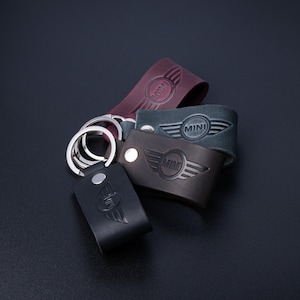 Leather keyring suitable for mini crazy horse high quality leather