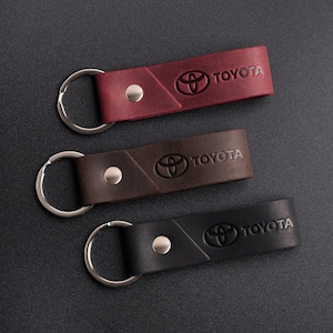 Llavero de piel apto para Toyota exclusivo Crazy Horse de alta calidad.