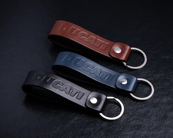 Ducati leather keyring italian high quality leather