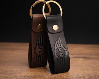 Leather keyring suitable for mini crazy horse high quality