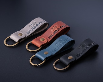 Subaru leather keyring exclusive high quality leather