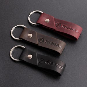 Llavero de cuero Nissan exclusivo Crazy Horse de alta calidad
