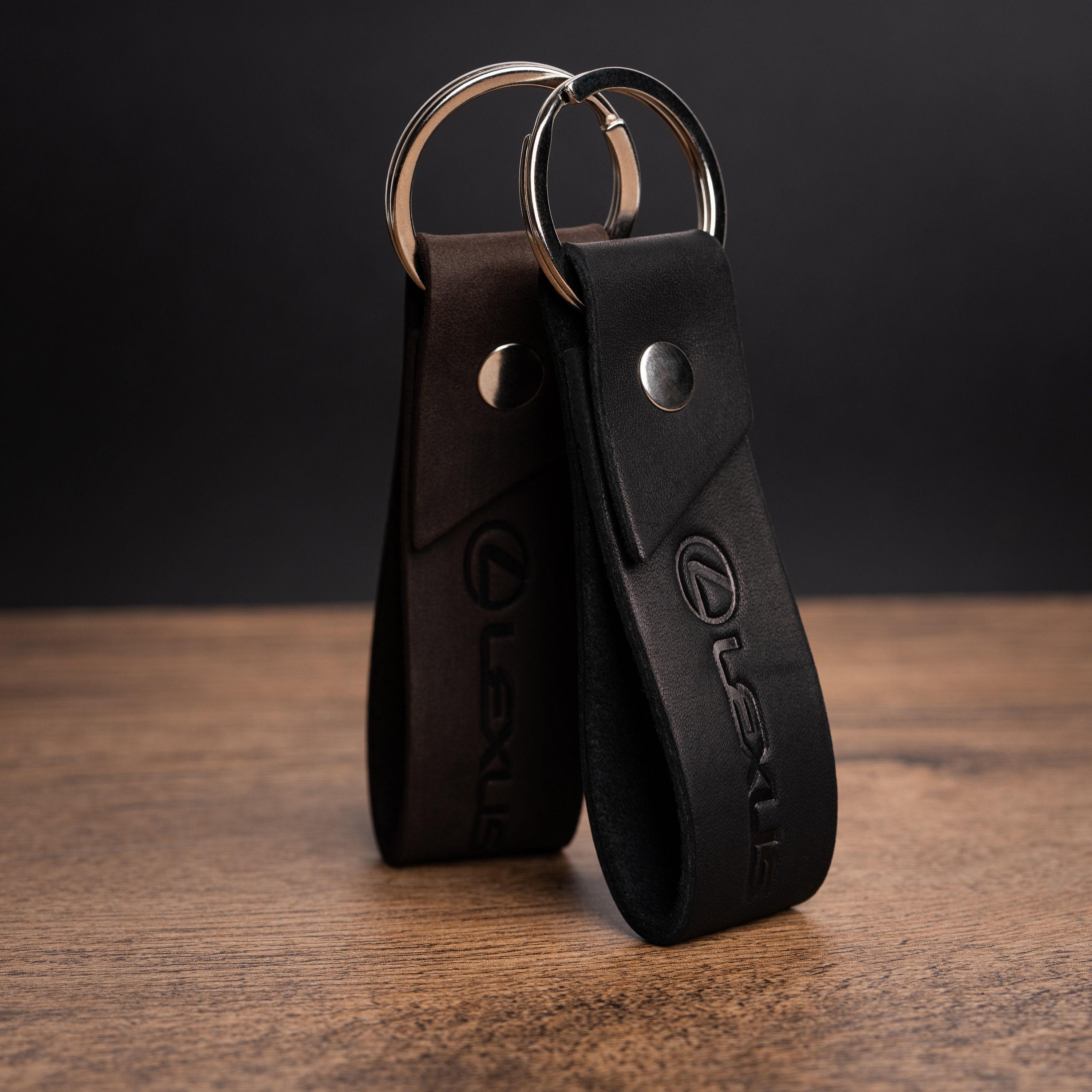 Lexus Black Leather Key Chain Blanks LEXUS Black Leather Key Chain