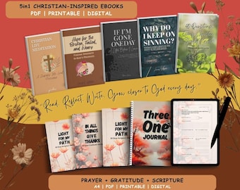 Christian eBooks & Journals Bundle: Scripture Devotionals, Guided Reflections (Digital Download)