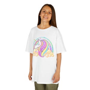 Rainbow Unicorn Kids Heavy Cotton Tee, Cute Unicorn Shirt, Kids Birthday Gift, Magical Tee, Toddler Unicorn Apparel, Colorful Kids T-Shirt