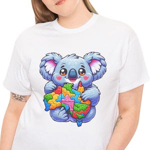 Camiseta australiana Koala Tee, Camiseta australiana fofa, Camisa de algodão de qualidade, Amante da vida selvagem australiana, Lembrança da Austrália