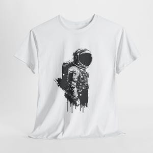 Astronaut Graphic Tee, Unisex Heavy Cotton T-Shirt, Space Lover Gift, Cosmic Adventure Top, Nerdy Apparel for Teens, Science Enthusiast Gift