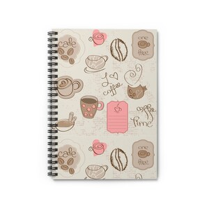 Coffee Lovers Spiral Notebook - Perfect for Journaling, Gifts for Café Enthusiasts, Cute Stationery, Aesthetic Notepad, Coffee Shop Decor