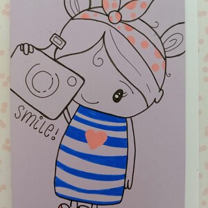 Handmade Customisable Greeting Card Cute Girl Photography Smile Birthday Card Thank you Card