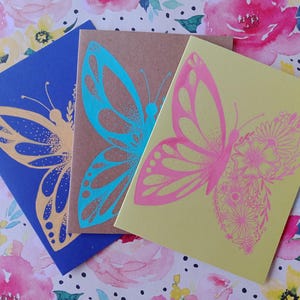 Delicate Floral Butterfly Greeting Card Custom Handmade Card for Butterfly Lovers Animal Lovers Card