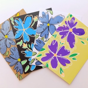 Customisable Handmade Large Flower Greeting Cards
