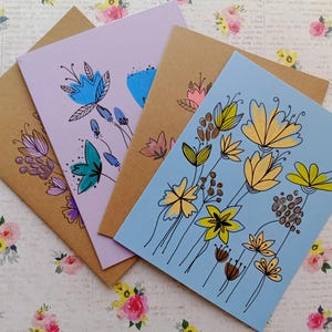 Custom Handmade Unique Floral Greeting Card
