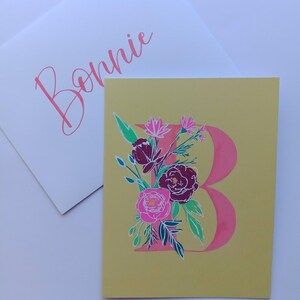Customisable Personalised Letter and Name Greeting Cards