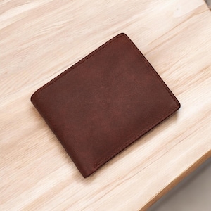 Personalized Leather RFID Wallet, Engraved Genuine Leather Custom Wallet, Anniversary Gift For Him, Husband, Boyfriend, Men, Father, Dad