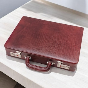 Porte-documents en cuir haut de gamme, sac à main exécutif en cuir, porte-documents en cuir, étui de transport pour ordinateur portable MacBook, organiseur de documents, cadeau pour homme