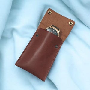 Custodia per orologio in pelle personalizzata, organizer protettivo da viaggio per orologio, custodia per cinturino in pelle per orologio, custodia per orologio in pelle personalizzata, protezione per orologio