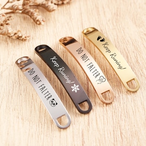 Personalized Shoe Tag,Running Shoe Tags,Engraved Name Shoe Buckle,Shoe Tag ID for Runners & Cyclists,Metal Shoe Lace Charm,Marathon Gift