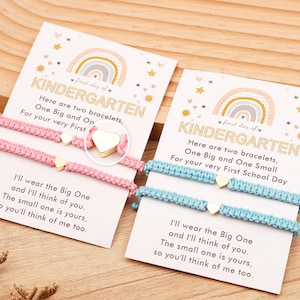 Back To School Bracelet Set,First Day Of School Heart Bracelet Set,Family Bracelet,Mom and Me Bracelet Set,Back To School Gift