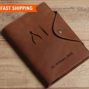 Leather Personalized Journal, Engraved Journal, Personalized Journal for Women, for Men, Leather Planner, a5 Notebook Cover, Dentist Gift