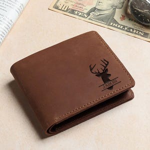 Father&#39;s Day Gift, Personalised Black Leather Wallet, Personalized Engraved wallet, Men&#39;s custom Card Wallet, Birthday Gift for Him,Dad Gift