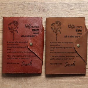 Personalized Difference Maker Journal, Custom Difference Maker Definition Gift, Coworker Christmas Gift,Mentor Gift Notebook,Gift for Leader