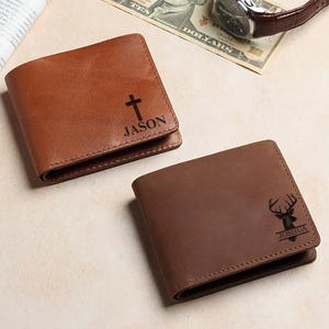 Regalo de cumpleaños personalizado para él, regalo del Día del Padre, billetera personalizada para hombre, billetera personalizada, billetera grabada, billetera con escritura a mano, regalo para papá