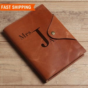 Personalized Leather Journal, Personalized Leather Portfolio, Refillable Custom Notebook Cover, Monogrammed Journal, A5 Notebook Cover
